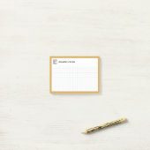 Graph Grid mit Clipboard und Pen Yellow Post-it Klebezettel (Auf Schreibtisch)
