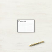 Graph Grid mit Zwischenablage und Pen Gray Post-it Klebezettel (Auf Schreibtisch)