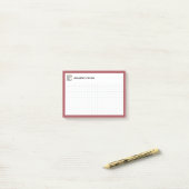 Graph Grid mit Zwischenablage und Pen Red Post-it Klebezettel (Auf Schreibtisch)