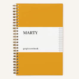 Graph-Marigold-Notebook mit Monogramm Notizblock