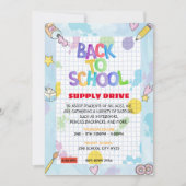 Graph Paper Back to School Supply Drive Fundraisin Einladung (Vorderseite)