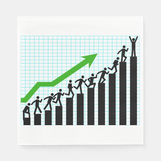 Graph Paper Napkins nach oben Trend Serviette (Vorderseite)