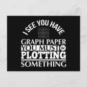 Graph Paper Plotting Etwas Pun Mathe Lehrer Postkarte (Vorderseite)