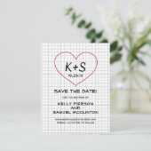 Graph Paper Save the Date (Stehend Vorderseite)