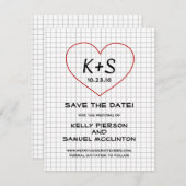 Graph Paper Save the Date (Vorne/Hinten)