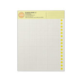 Graph Paper with Logo (Inch Squares) Custom Grid Notizblock (Rotiert)