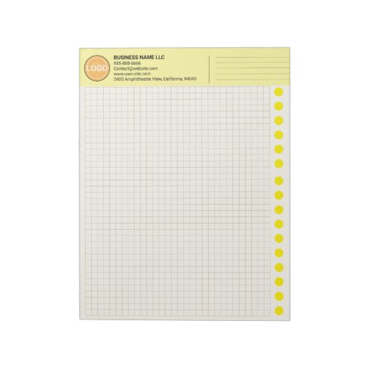 Graph Paper with Logo (Inch Squares) Custom Grid Notizblock (Rotiert)