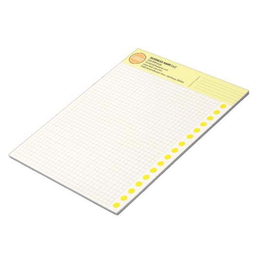 Graph Paper with Logo (Inch Squares) Custom Grid Notizblock (angewinkelt)