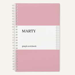 Graph Pink Notebook mit Monogramm Notizblock
