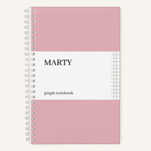 Graph Pink Notebook mit Monogramm Notizblock