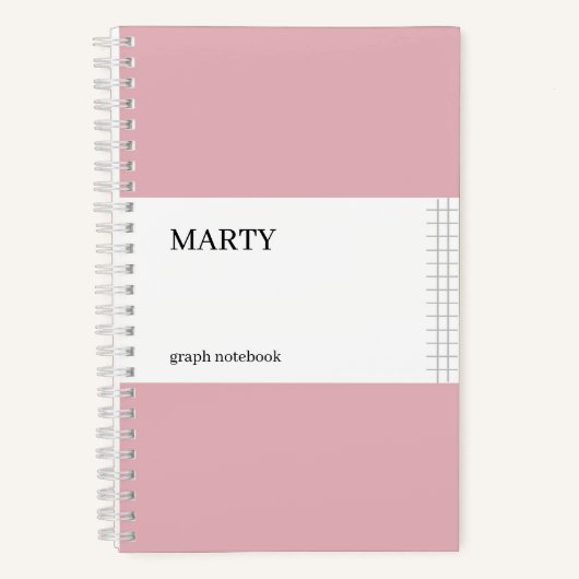 Graph Pink Notebook mit Monogramm Notizblock (Vorderseite)