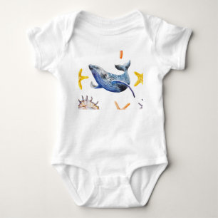 Graph Whale Baby Strampler