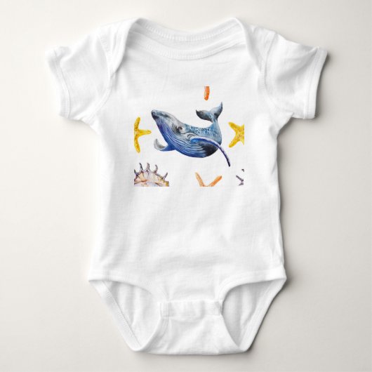 Graph Whale Baby Strampler (Vorderseite)