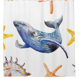 Graph Whale Duschvorhang