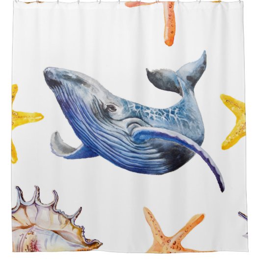 Graph Whale Duschvorhang (Vorderseite)