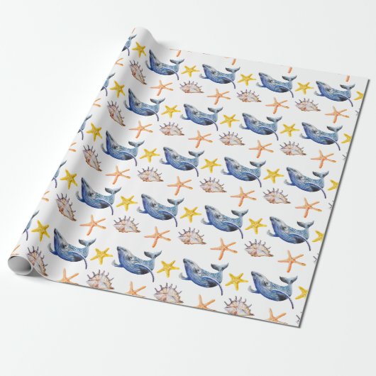 Graph Whale Geschenkpapier (Ungerollt)
