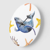 Graph Whale Große Wanduhr (Winkel)