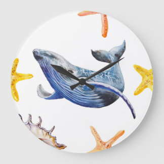 Graph Whale Große Wanduhr