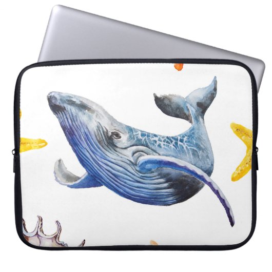 Graph Whale Laptopschutzhülle (Vorderseite)