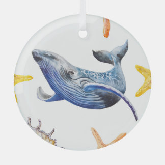 Graph Whale Ornament Aus Glas