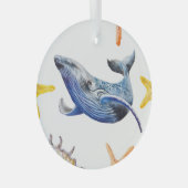 Graph Whale Ornament Aus Glas (Vorderseite Rechts)