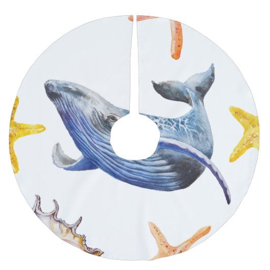 Graph Whale Polyester Weihnachtsbaumdecke (Vorderseite)