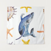 Graph Whale Wandteppich (Vorderseite (Horizontal))