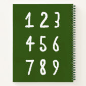 Graphenkarton mit grüner Tafel mit quadratischem G Notizblock (Rückseite)