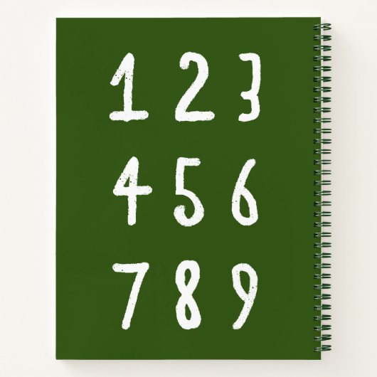 Graphenkarton mit grüner Tafel mit quadratischem G Notizblock (Rückseite)