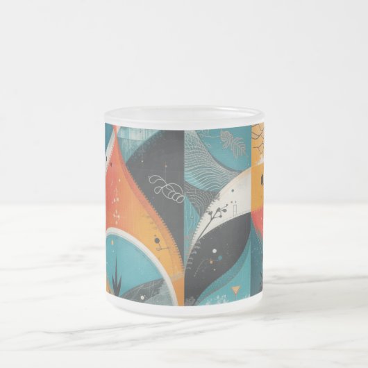 Graphic Abstraction Mattiert Glass Tasse (Mittel)