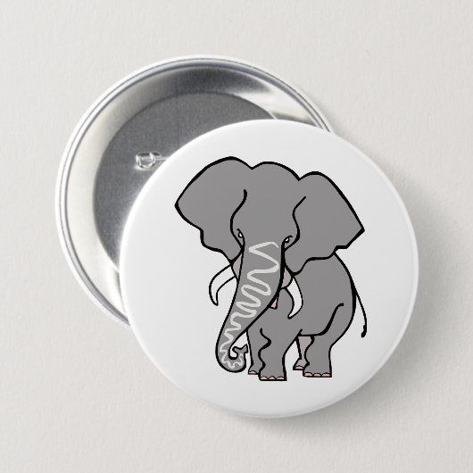 Graphic African ELEPHANT - Animal lover Wildlife - Button (Vorne & Hinten)