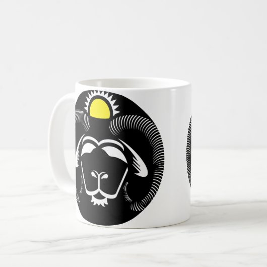 Graphic Aries Ram mit Sun Kaffeetasse (Vorderseite Links)