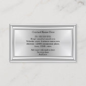 Graphic Art Designer Silver Monogram Deko Visitenkarte (Rückseite)