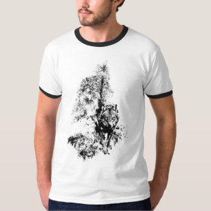 Graphic Art Gray Wolf Wildlife Animal Nature T-Shirt