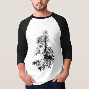 Graphic Art Gray Wolf Wildlife Animal Nature T-Shirt