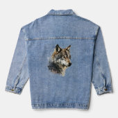 Graphic Art Wolf Wolves Animal Nature Art Jeansjacke (Rückseite)