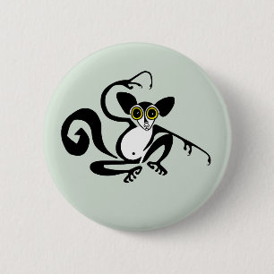 Graphic AYE-AYE - Primat - Lemur - Wildlife - Button
