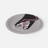 Graphic Black BAT - Happy Halloween - Party Pappteller (Schrägansicht)