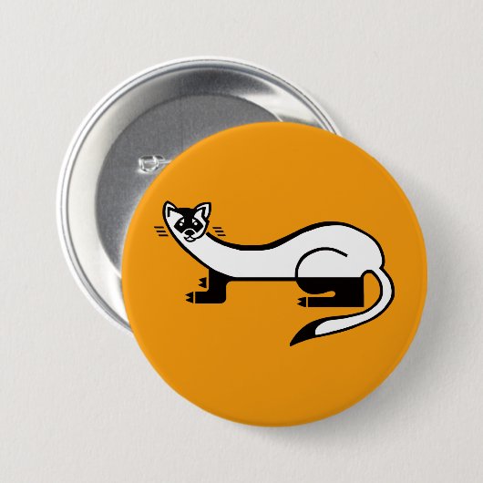 Graphic - Black-footed FERRET- Nature-orange Button (Vorne & Hinten)