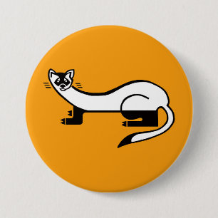 Graphic - Black-footed FERRET- Nature-orange Button