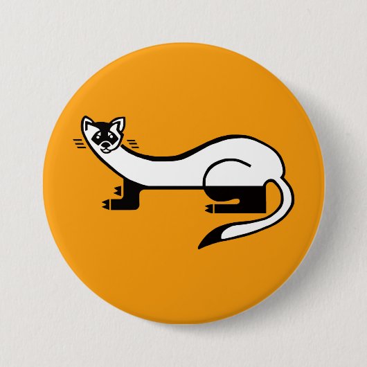 Graphic - Black-footed FERRET- Nature-orange Button (Vorderseite)