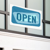 Graphic Blue OPEN Banner (Äußeres Gebäude)