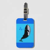 Graphic Blue WHALE - Marine blue Gepäckanhänger (Vorderseite Vertikal)
