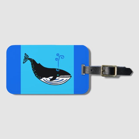 Graphic Blue WHALE - Marine blue Gepäckanhänger (Vorderseite (Horizontal))