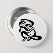 Graphic BONOBO - Chimpanzee - Animal Lover - Prima Button (Vorne & Hinten)