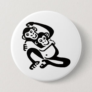 Graphic BONOBO - Chimpanzee - Animal Lover - Prima Button