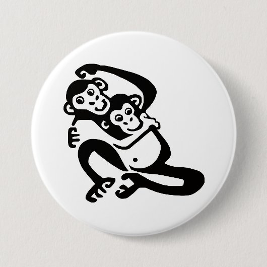 Graphic BONOBO - Chimpanzee - Animal Lover - Prima Button (Vorderseite)
