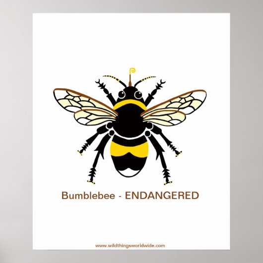 Graphic BUMBLE Bee - gefährdete Tierwelt - Natur Poster (Vorne)