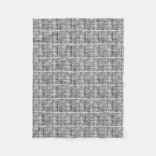 Graphic Burlap Woven Strings Monocolor White Fleecedecke