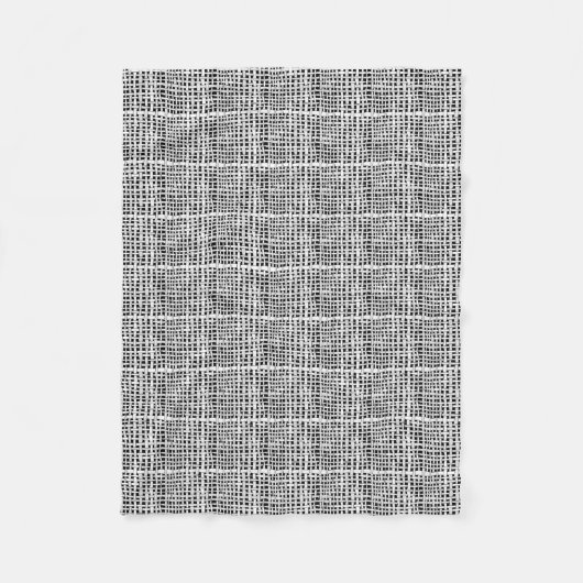 Graphic Burlap Woven Strings Monocolor White Fleecedecke (Vorderseite)